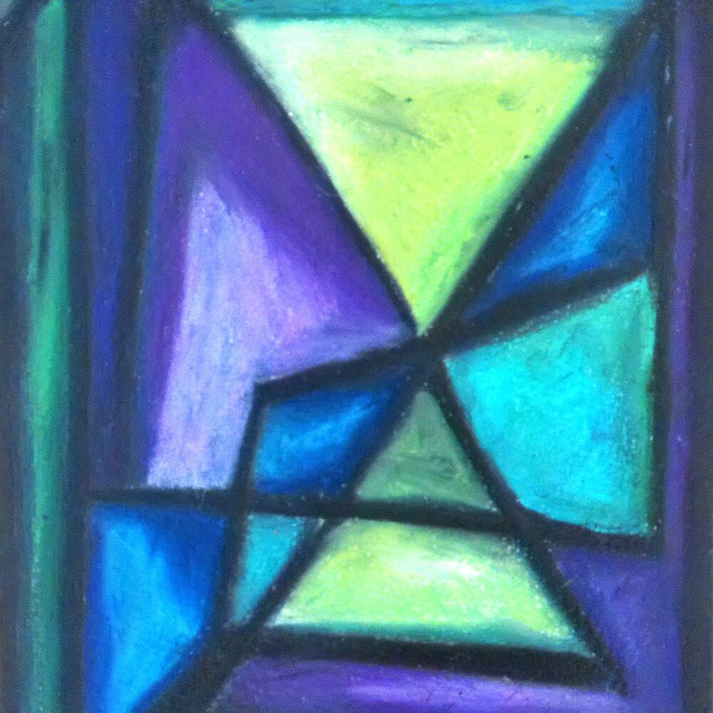 Original painting by Rachael Potter Titled "Purple Stained Glass" Series 2/3